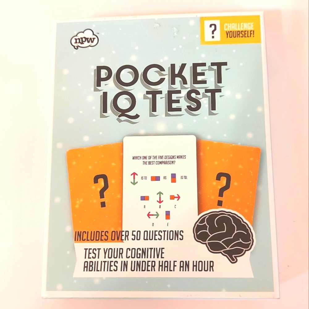 5 for $25- Pocket IQ Test Card Game